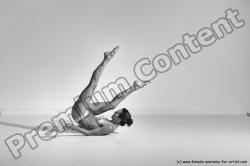 Nude Gymnastic poses Woman White Moving poses Slim long brown Dynamic poses Pinup